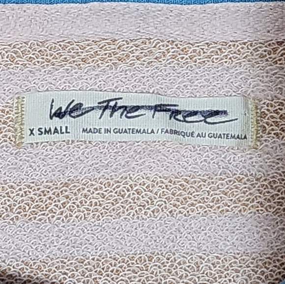 We The Free By Free People Classic Crew Neck Sweater Latte Combo Womens XS - Picture 10 of 11